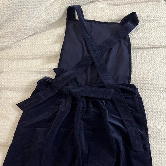 Susina Wide Leg Blue Velvet Jumpsuit/Overalls! - Picture 3 of 5